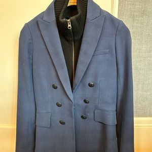 Veronica beard  gorgeous deep blue plaid blazer size 2